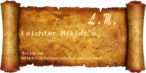 Leichter Miklós névjegykártya